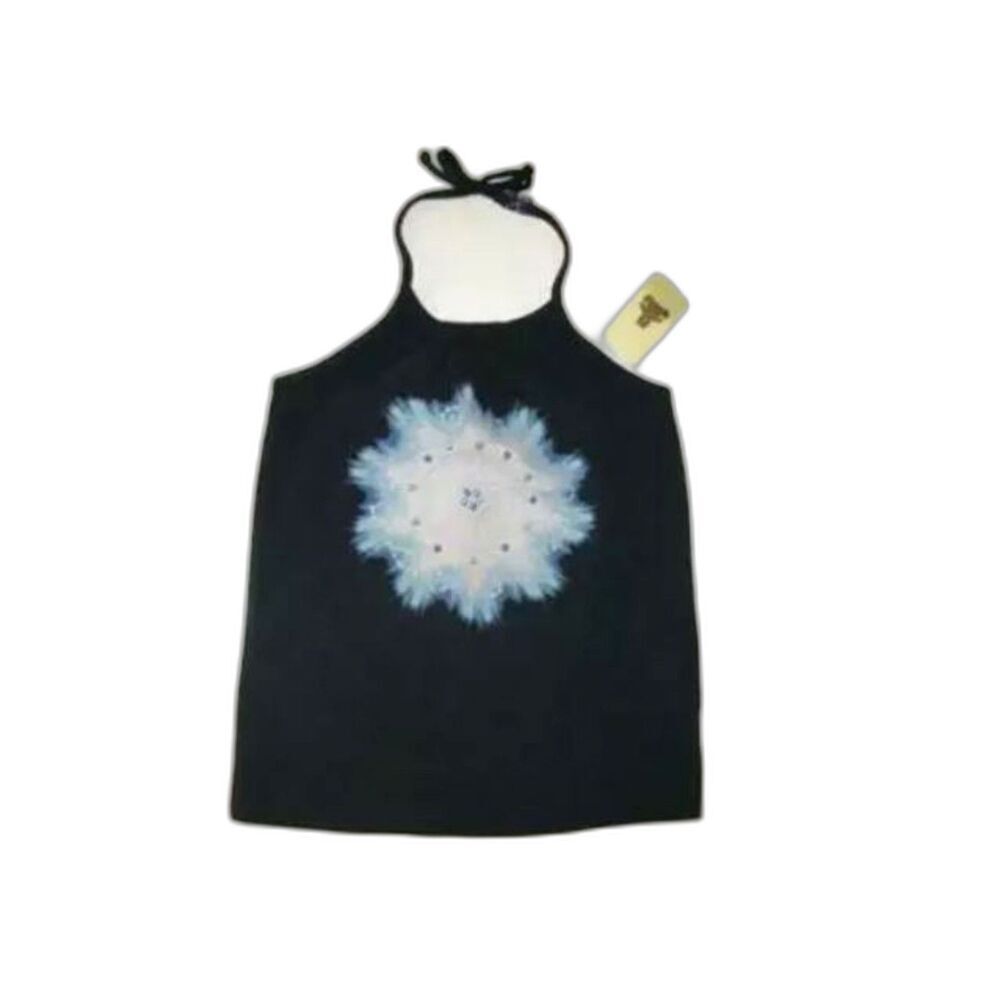 NEW Baby Gap kids girls tank 4 XS knit navy blue white halter top tee shirt boho